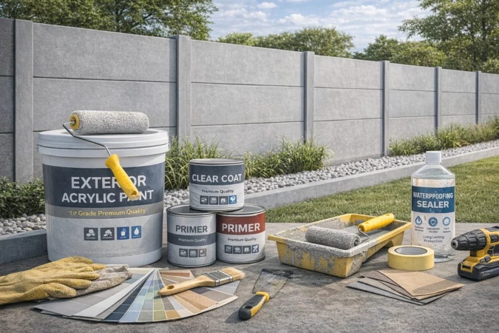 สีและน้ำยาเคลือบรั้วคอนกรีตภายนอก