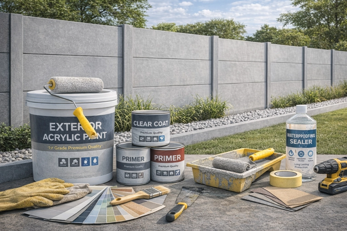 สีและน้ำยาเคลือบรั้วคอนกรีตภายนอก