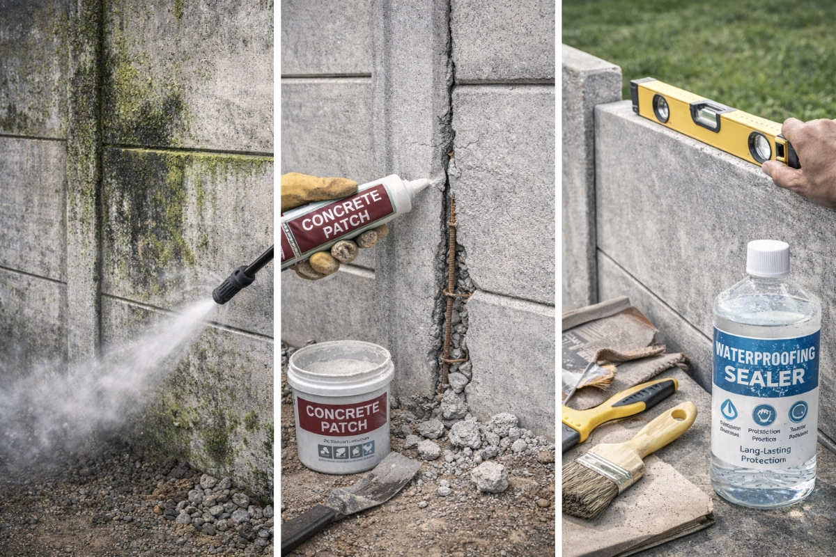 ซ่อมแซมและดูแลรั้วคอนกรีตด้วยตัวเอง